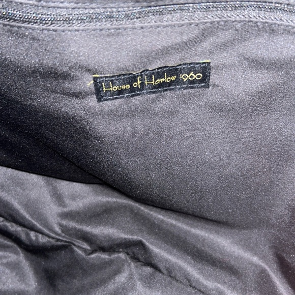 House of Harlow 1960 Black Sherpa Leather Tote Crossbody Bag + Wristlet Set NEW - Picture 6 of 6